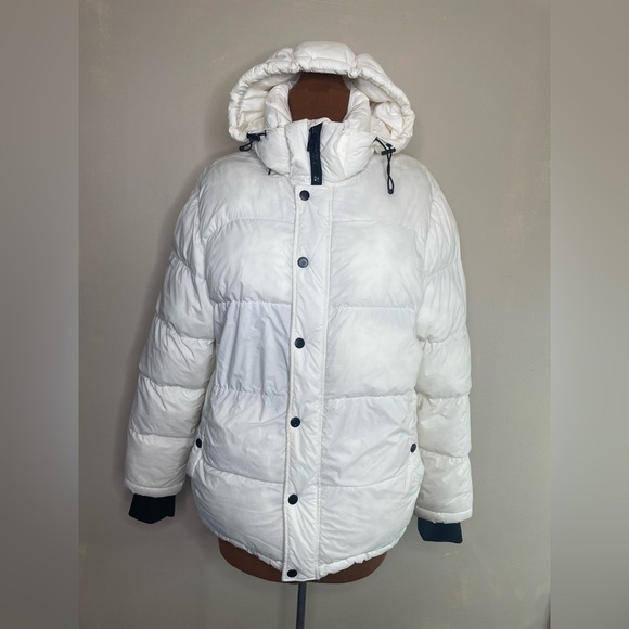 Bagatelle Sport Water-Resistant Hooded Puffer Coat White Size Small - Picture 1 of 14